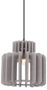 Lampada a sospensione retrò nera con paralume color talpa - Felt