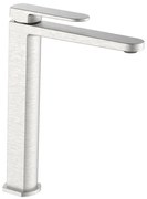 Rubinetto per lavabo getto laminare cristallino Zefir grigio spazzolato opaco AQUASANIT