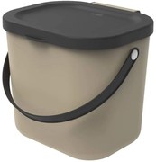 Bidone per l'umido marrone chiaro 6 l Albula – Rotho