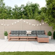 Set divani giardino 5 pz con cuscini legno massello di douglas