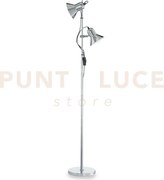 Polly lampada da terra orientabile cromo 2 luci attacco e27