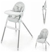 KINDERKRAFT - Sedia da pranzo per bambini 2in1 DINNLY grigio