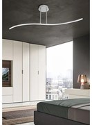 Plafoniera LED moderno Eracle, argento 100x12 cm, luce naturale NOVECENTO