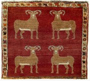 Gabbeh Tappeto 60x60 Rosso (Iran) Annodato A Mano