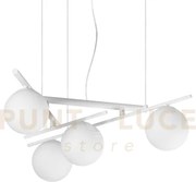 Atlas sospensione 4 luci attacco g9 colore bianco in metallo e diff...
