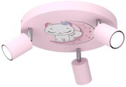 Luce Spot per bambini FUN 3xGU10/8W/230V rosa/gatta