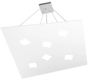 Sospensione Moderna Note Metallo Bianco 6 Luci Gx53