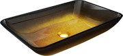 Mexen Megan lavabo in vetro da appoggio 56 x 36 cm, oro scuro - 24135651