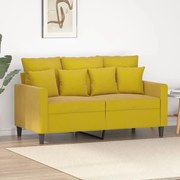 Divano a 2 posti giallo 120 cm in velluto