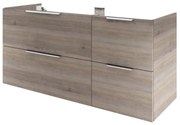 Mobile da bagno sotto lavabo SENSEA Neo grigio / argento lucido L 135 x H 64 x P 48 cm 4 cassetti, lavabo non incluso