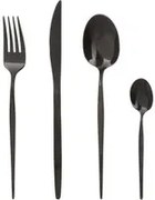 Set 24 posate acciaio inox nero Line