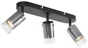 Faretto da soffitto moderno color canna di fucile a 3 luci ruotabile e regolabile - Drain