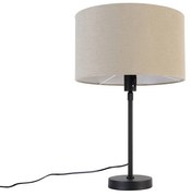 Lampada da tavolo nera orientabile con paralume marrone chiaro 35 cm - Parte