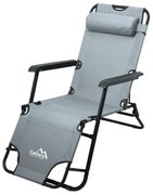 Sedia pieghevole regolabile grigio/nero