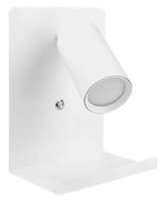 Faretto da parete con mensola e USB caricatore 1xGU10/35W/230V bianco