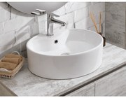 Lavabo D'Appoggio 52 Cm "Saturno" Bianco Lucido