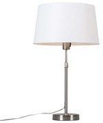 Lampada da tavolo in acciaio con paralume bianco 35 cm orientabile - PARTE