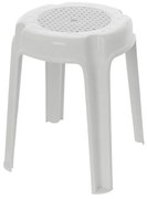 Sgabello Bagno multiuso impilabile in plastica Bianco 35 x 45 cm