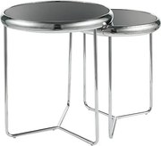 Set di 2 Tavolini da caffè Scarlet II in nero/argento