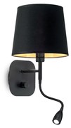 Applique Industrial-Minimal Nordik Metallo Nero 2 Luci E14 1,5W K Luce