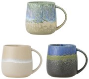 Tazze in set blu e beige in gres 3 pz 460 ml Cloe – Bloomingville