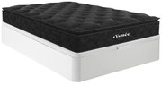 Set 160x200cm Rete contenitore Bianco + Materasso molle insac. topper integrato sp.28cm - BLACK DREAM di YSMÉE