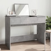 Toeletta con specchio grigio cemento 100x45x76 cm