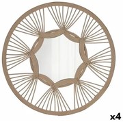 Specchio da parete Vinthera Moa Rattan Naturale 59 cm (4 Unità)