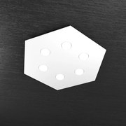 Plafoniera Moderna Esagonale Hexagon Metallo Bianco 6 Luci Led 12X6W