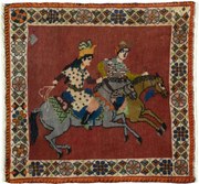 Shiraz Tappeto 60x60 Rosso (Iran) Annodato A Mano