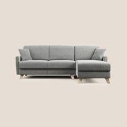 Edgar divano letto angolare in tessuto felis impermeabile T03 grigio chiaro 243 cm destro (mat. 120x197)