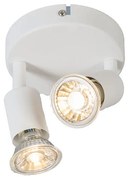 Faretto moderno bianco orientabile rotondo 2 luci - Jeany