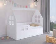 Letto per bambini 140 x 70 cm bianco a sinistra