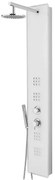 Colonna doccia in vetro bianco con 3 funzioni e flessibile estensibile