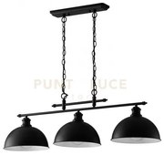 Lampadario a sospensione charleston in metallo nera 3 luci attacco ...