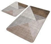 Set di tappetini per il bagno grigi/marroni in velluto 2 pz 60x100 cm – Mila Home