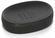 Porta sapone da appoggio nero in ceramica Cup