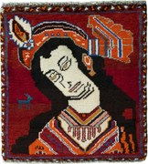 Shiraz Tappeto persiano 50x60 Rosso (Iran) Annodato A Mano
