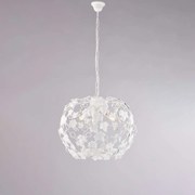 Bonetti Illumina Lampadario in ferro laccato bianco con decorazione shabby chic e strass in cristallo 3 luci