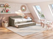 Letto divano a scomparsa 2 x 90 x 190 cm Velluto Beige - LENVIA