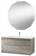 Mobile bagno HAITI 100 cm Rovere Grigio con specchio retroilluminato LED