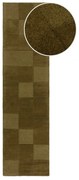 Passatoia in lana kaki tessuta a mano 60x230 cm Checkerboard - Flair Rugs