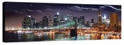 Stampa su tela Skyline New York di notte, seppia 180 x 64 cm