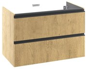 Mobile da bagno sospeso sotto lavabo L 90 x H 58 x P 48.1 cm rovere chiaro laccato opaco, 2 cassetti SENSEA Studio