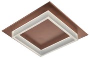 Plafoniera Contemporanea Square Metallo Rame Opaco Led 28W