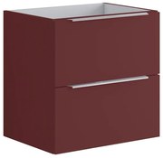Armadietto bagno a terra Brera 2 cassetti P 45.5 x L 59.5 x H 60 cm laccato opaco rosso jaipur