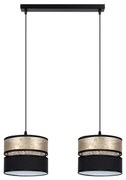 Lampadario a sospensione con filo LIMA 2xE27/60W/230V oro/nero