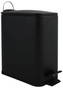 Cestino per la spazzatura nero opaco in acciaio con pedale 5 l Erik – Spirella