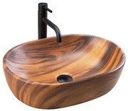 REA-U5060 - Lavabo da appoggio AMELIA 34,5x48 cm ceramica/effetto legno