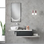Mobile da bagno sospesa MIXI F doppio top e modulo 1 cassetto